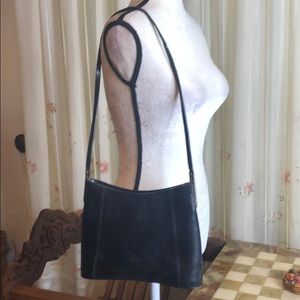 Black Faux Leather Shoulder Bag